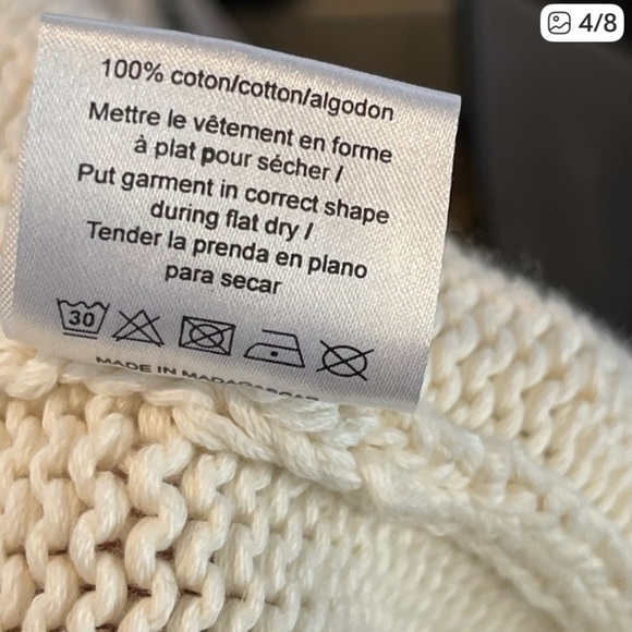 SANDRO Cream heavy cable knit open fringe cardigan Size Small - Picture 3 of 4